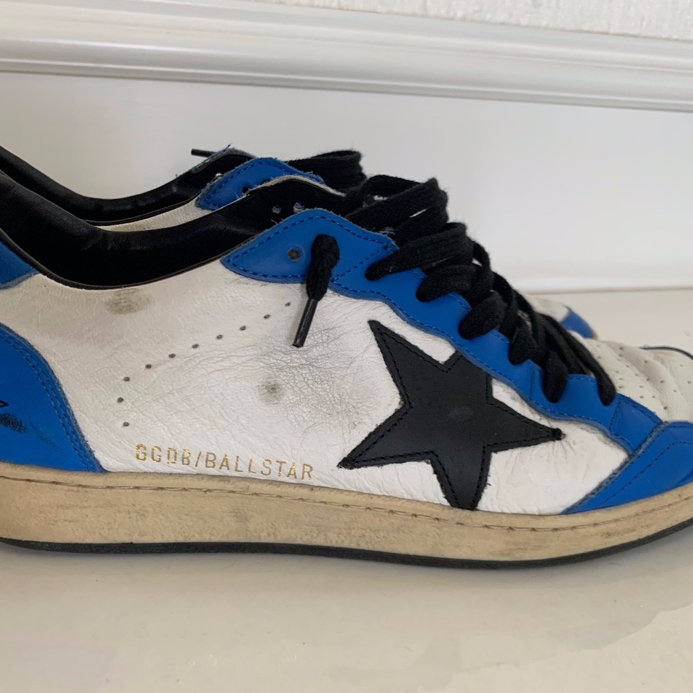 Golden Goose Deluxe Brand Blue and White Sneakers